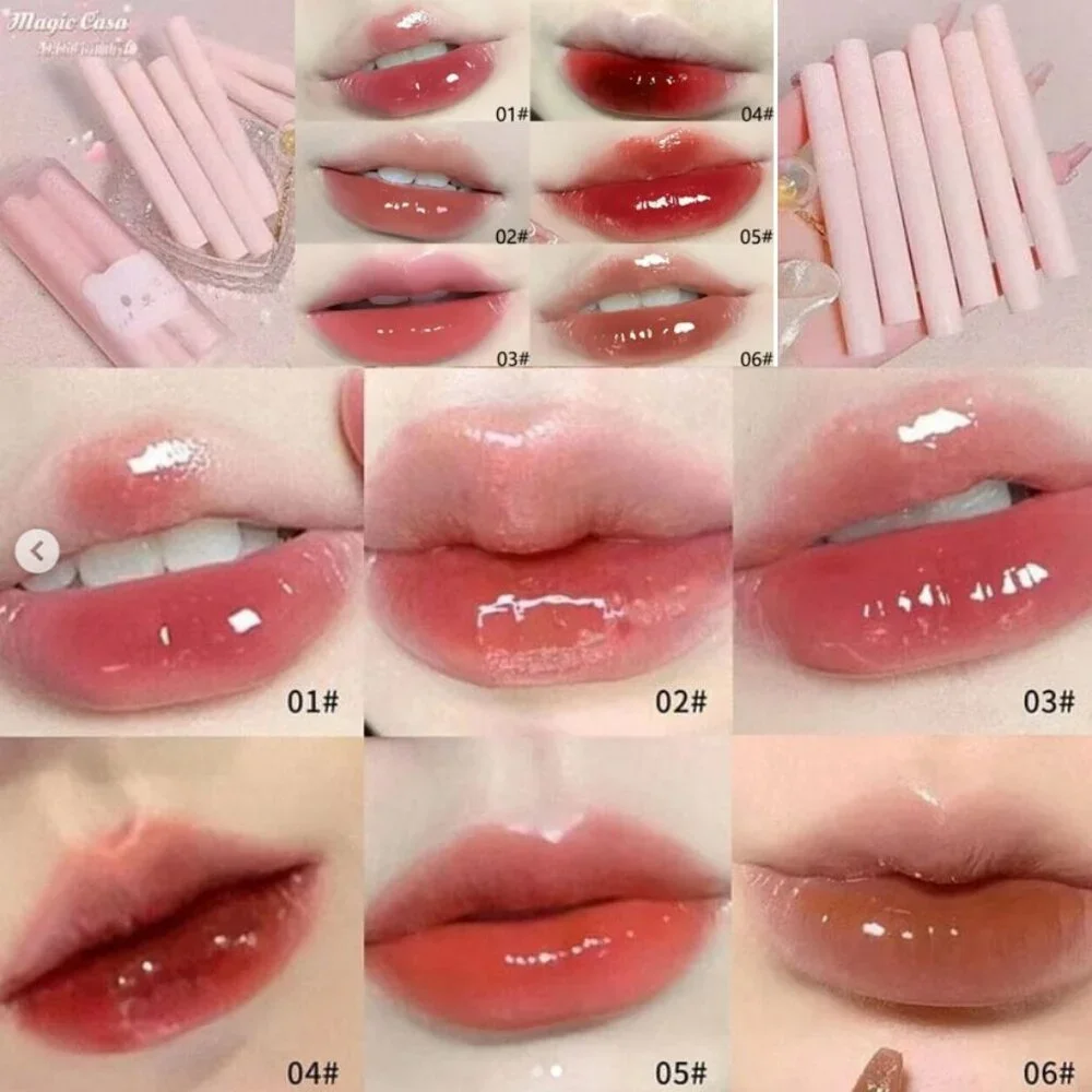 6 pc set! Magic Casa Bubble Bear Lip Glaze Collection Lipstick Gloss Bubbly